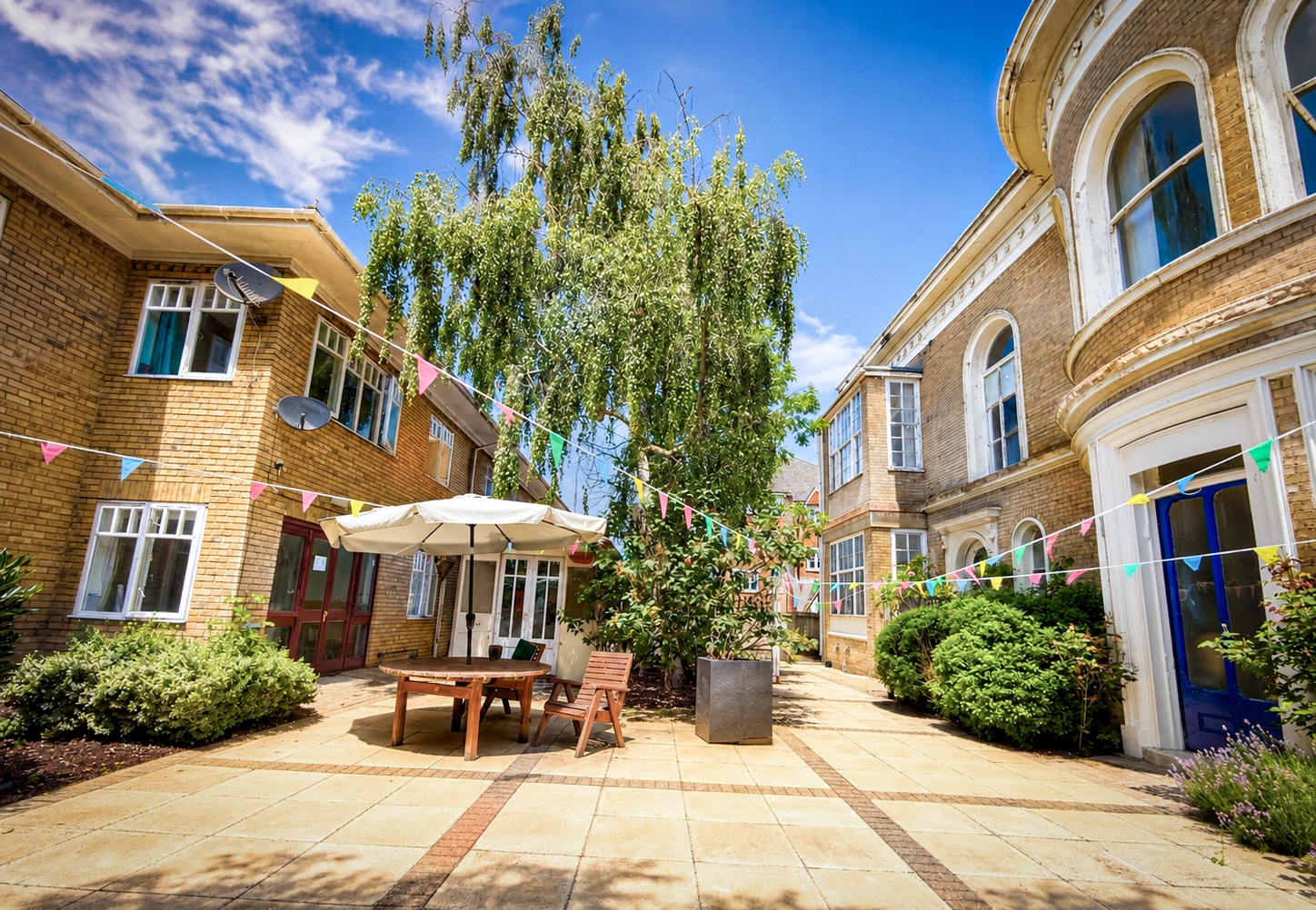 The beautiful, accessible gardens at Abbey Uplands Care Home